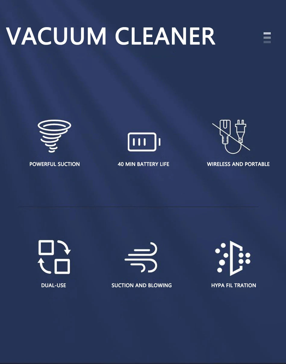 Powerful Wireless Car Vacuum Cleaner Mini