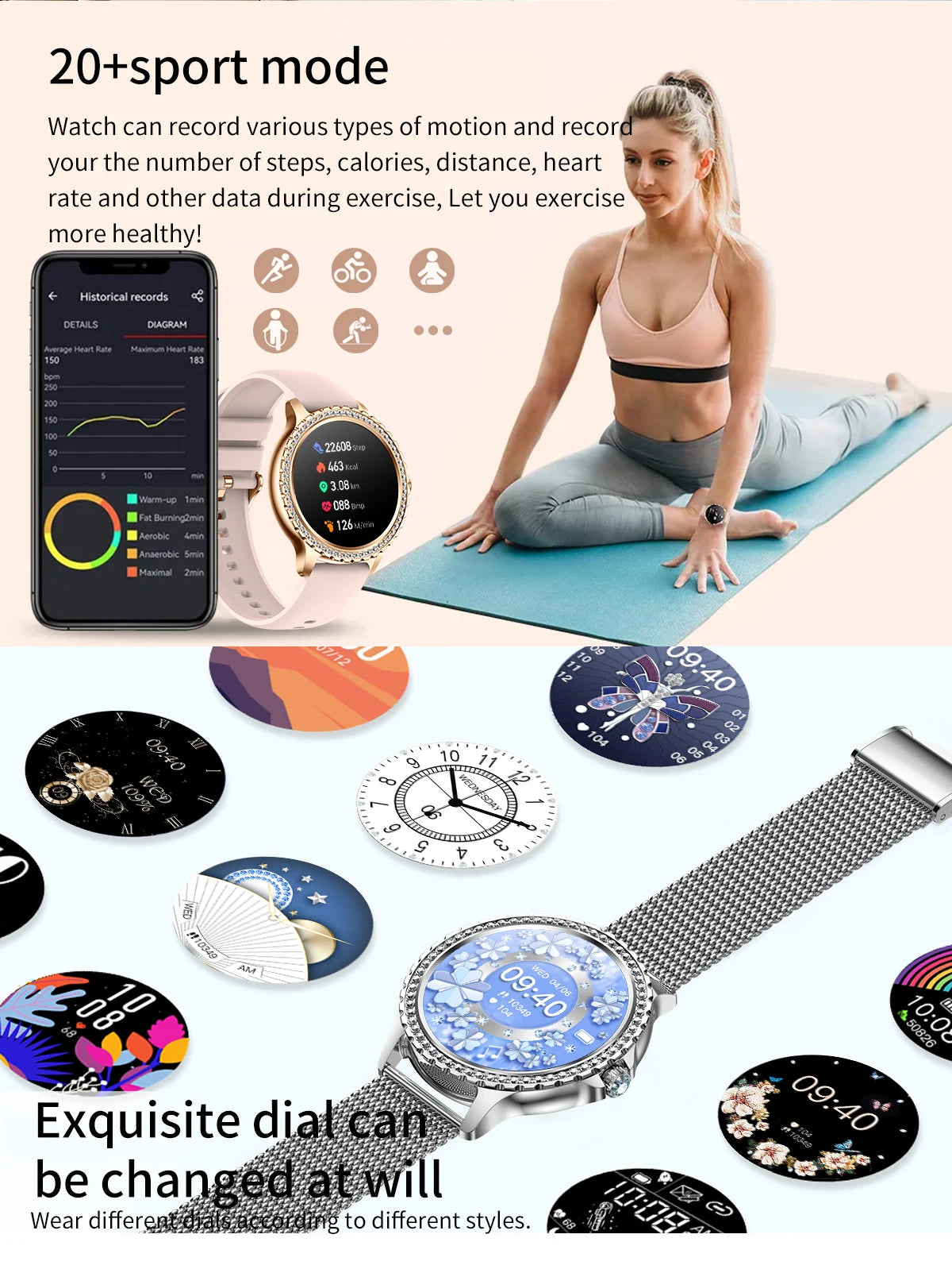 Gold Women Smart Watch