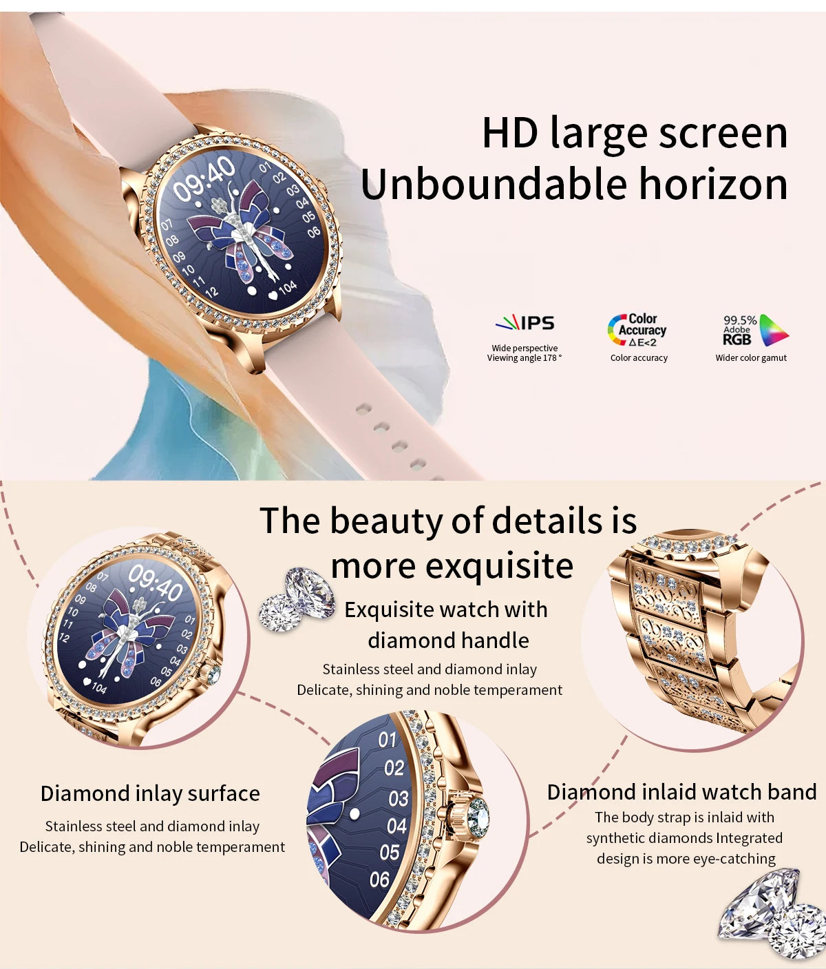 Gold Women Smart Watch